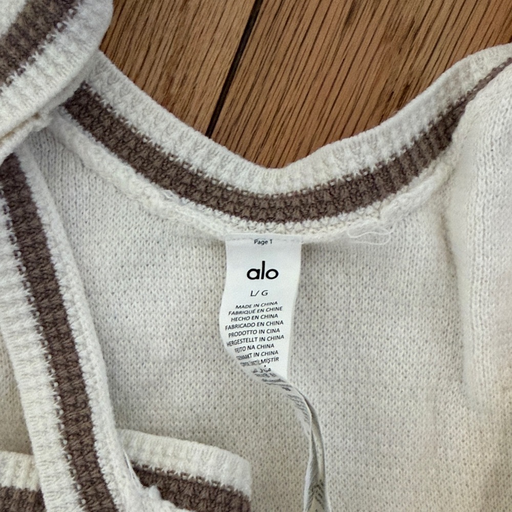 ALO Yoga Cream and Brown Knit Dress - Picture 2 of 2